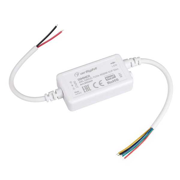 Диммер ARL-SIRIUS-TUYA-RGBW-SUF Slim (12-24V, 4x1.5A, 2.4G) (Arlight, IP20 Пластик, 3 года) Lednikoff