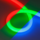 Светодиодная лента герметичная MOONLIGHT-BLACK-TOP-G280-D25mm 24V RGB 360deg (14.4 W/m, IP65, 1m, wire x1) (Arlight, Вывод прямой, 3 года)