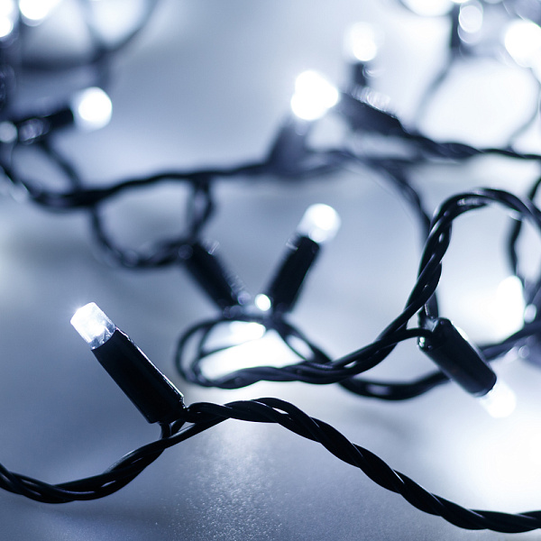 Светодиодная гирлянда ARD-STRING-PRO-10000-BLACK-100LED-STD WHITE (230V, 7W) (Ardecoled, IP65) Lednikoff