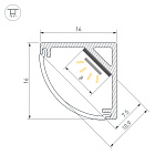 Профиль SL-KANT-H16-3000 ANOD (Arlight, Алюминий) Lednikoff