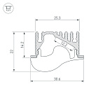 Профиль с экраном ALU-ASYMETRIC-2000 ANOD+FROST LENS (Arlight, Алюминий) Lednikoff