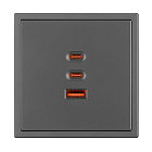 ARL NOBE USB Розетка тип А+С+С софт-тач серый базальт SCT-MUACC-SFPL-FC-GR (65W, QC3) (Arlight, -) Lednikoff