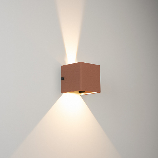 Светильник LGD-PERAN-WALL-S120x120-6W Warm3000 (Beige red, 0-80 deg, 230V) (Arlight, IP65 Бетон, 3 года) Lednikoff