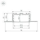 Профиль KLUS-POWER-W50H25-F-HIDE-2000 (Arlight, Алюминий) Lednikoff