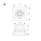Светильник MS-VORTEX-BUILT-S140x140-30W Warm3000 (WH-WH, 17 deg, 230V) (Arlight, IP20 Металл, 5 лет) Lednikoff