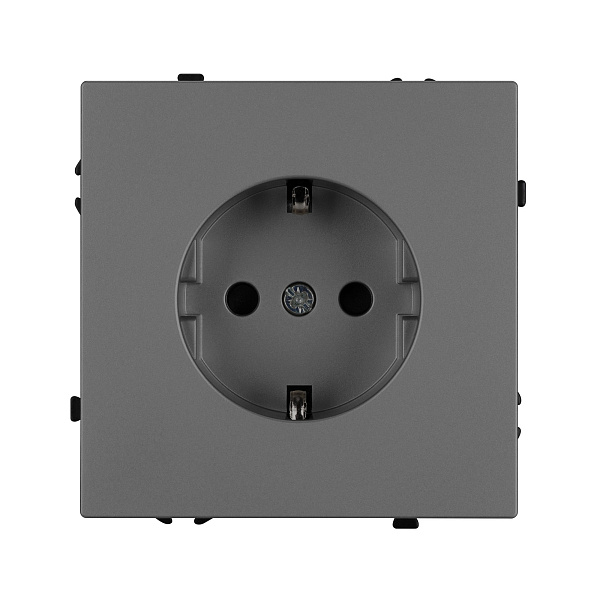 ARL NOBE Розетка зк со шторками софт-тач серый базальт SCT-MEU-SFPL-GR (250V, 16A) (Arlight, -) Lednikoff
