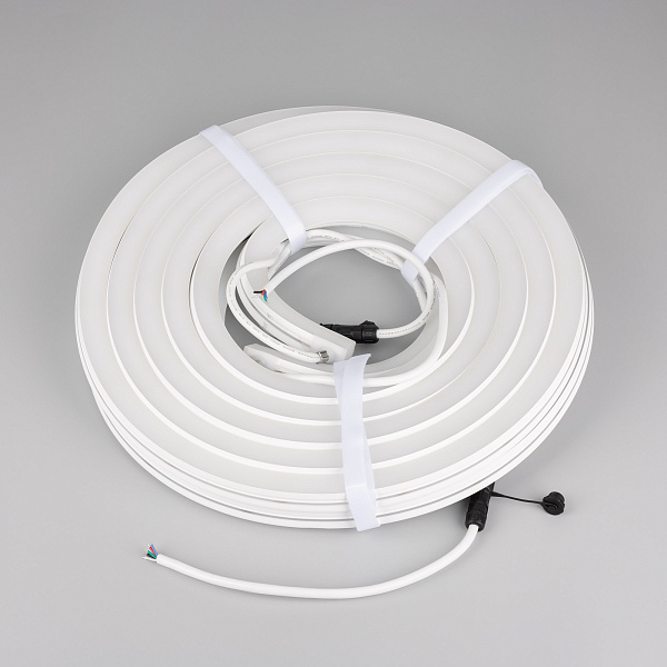 Светодиодная лента герметичная MOONLIGHT-PRO-SIDE-X336-20x20mm 24V RGBW-Day (12 W/m, IP67, 10m, wire x2) (Arlight, Вывод боковой, 5 лет)