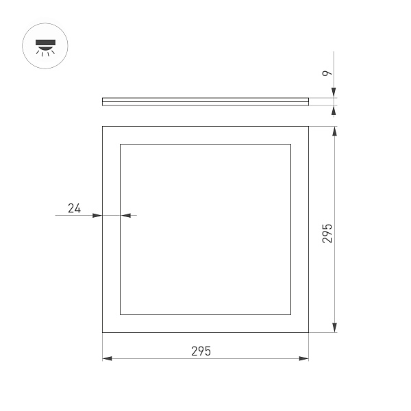 Светильник DL-INTENSO-S300x300-18W Day4000 (WH, 120 deg, CRI90, 230V) (Arlight, IP40 Металл, 5 лет) Lednikoff