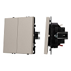 Механизм выключателя двухклавишный проходной SWT-NOBE-MKP2-SFPL-CA (230V, 10A) (Arlight, Кашемир) Lednikoff