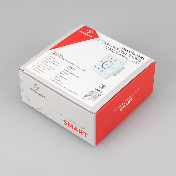 Панель Sens SMART-P67-MULTI White (230V, 4 зоны, 2.4G) (Arlight, IP20 Пластик, 5 лет) Lednikoff