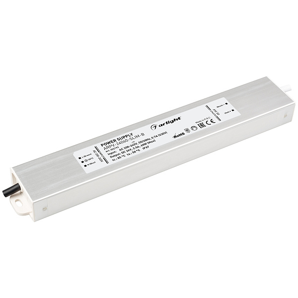 Блок питания ARPV-24060-SLIM-B (24V, 2.5A, 60W) (Arlight, IP67 Металл, 3 года) Lednikoff
