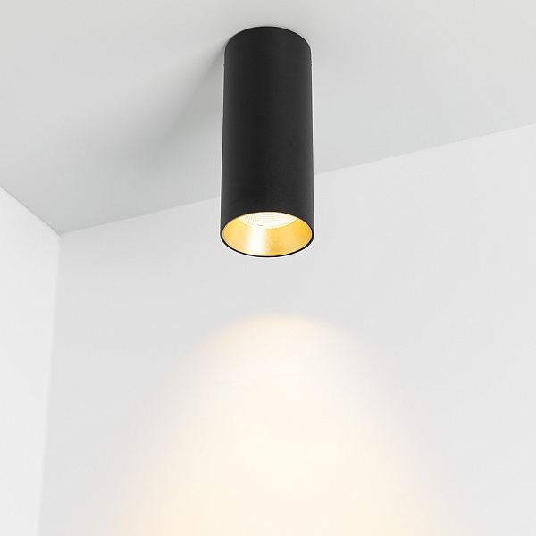 Светильник SP-POLO-SURFACE-R65-8W Warm3000 (BK-GD, 40 deg) (Arlight, IP20 Металл, 5 лет) Lednikoff