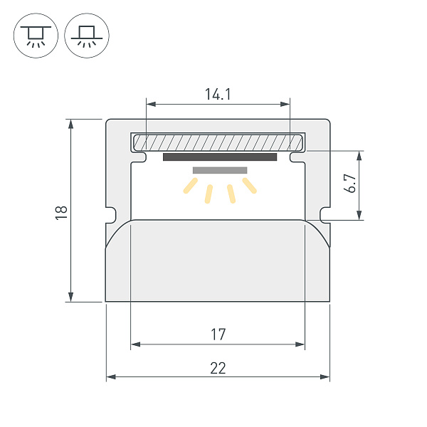 Профиль WPH-FLOOR22-2000 (Arlight, Пластик) Lednikoff