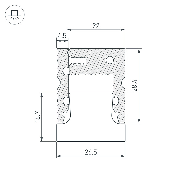 Профиль ARH-FLOOR27-H28-2000 ANOD (Arlight, Металл) Lednikoff