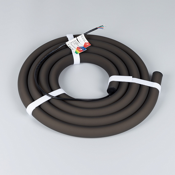 Светодиодная лента герметичная MOONLIGHT-BLACK-TOP-G280-D25mm 24V RGB 360deg (14.4 W/m, IP65, 3m, wire x1) (Arlight, Вывод прямой, 3 года)