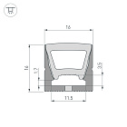 Силиконовый профиль WPH-FLEX-1616-TOP-S11-5m BLACK (Arlight, Силикон) Lednikoff