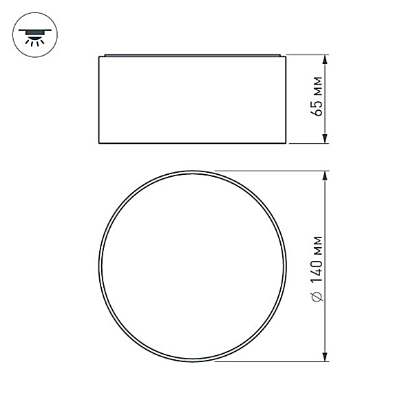Светильник SP-RONDO-140B-18W Day White (Arlight, IP40 Металл, 3 года) Lednikoff