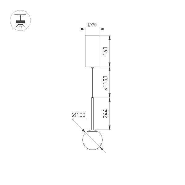 Светильник SP-BEADS-HANG-T-R100-8W Warm3000 (BK, 180 deg, 230V) (Arlight, IP20 Металл, 5 лет) Lednikoff