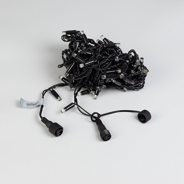 Светодиодная гирлянда ARD-STRING-CLASSIC-10000-BLACK-100LED-STD WHITE (230V, 7W) (Ardecoled, IP65) Lednikoff
