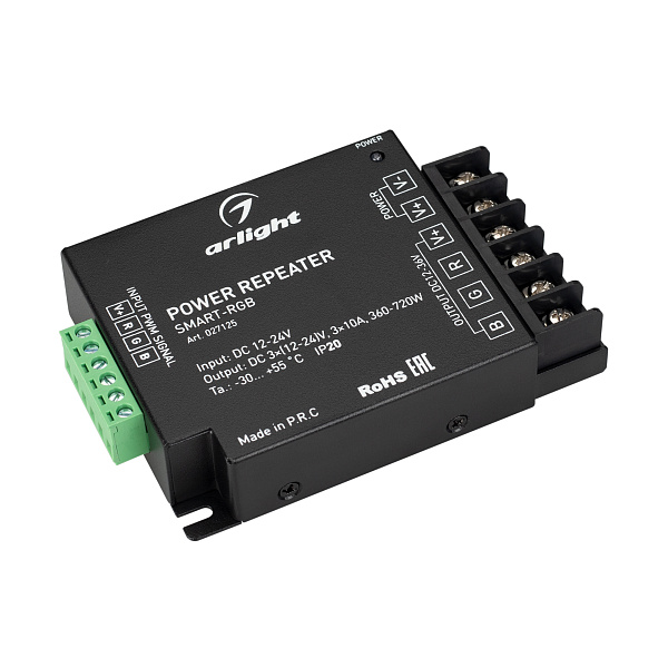 Усилитель SMART-RGB (12-24V, 3x10A) (Arlight, IP20 Металл, 5 лет) Lednikoff