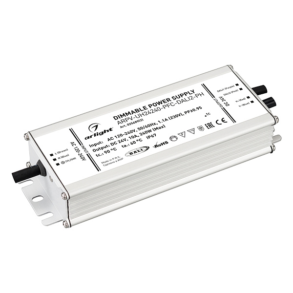 Блок питания ARPV-UH24240-PFC-DALI2-PH (24V, 10.0A, 240W) (Arlight, IP67 Металл, 7 лет) Lednikoff