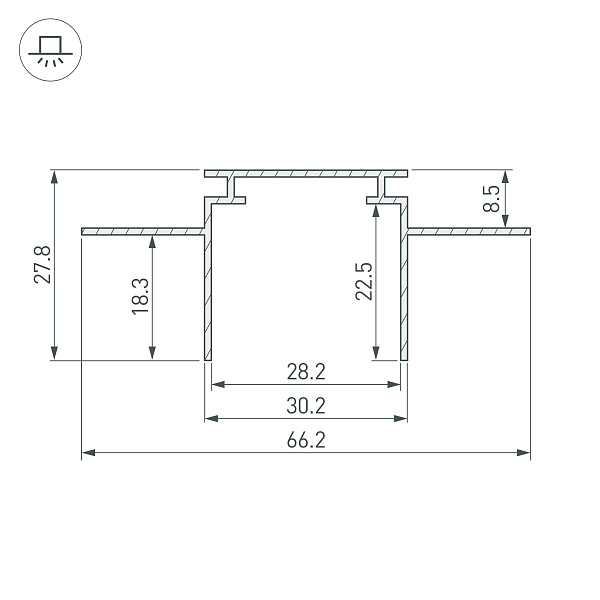 Профиль-держатель TEK-PLS-GH16-2000 (Arlight, Алюминий) Lednikoff