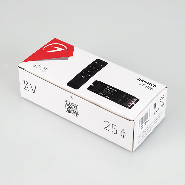 Диммер VT-S08-1x25A (12-24V, ПДУ Стик 12кн, RF) (Arlight, IP20 Металл, 3 года) Lednikoff
