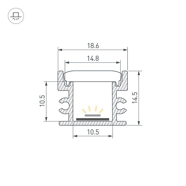 Профиль FLOOR18-H15-3000 ANOD BLACK (Arlight, Алюминий) Lednikoff