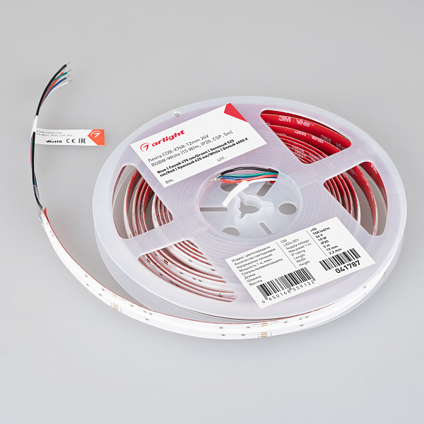 Светодиодная лента COB-X768-12mm 24V RGBW-White (15 W/m, IP20, CSP, 5m) (Arlight, 5 лет) Lednikoff