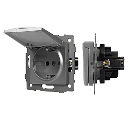 Механизм розетки влагозащищённый SCT-MCP-PL-GR-V (250V, 16A) (Arlight, -)