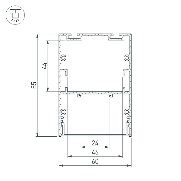 Профиль ARH-LINE-6085-2000 BLACK (Arlight, Алюминий) Lednikoff