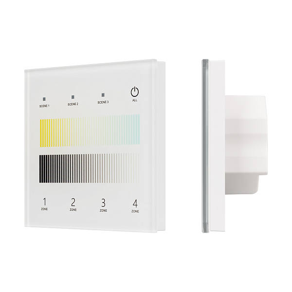 INTELLIGENT ARLIGHT Сенсорная панель SMART-DALI-301-11-4G-3SC-DT8 Белая (230V, встраиваемая, 2.4G) (IARL, IP20 Пластик, 5 лет) Lednikoff