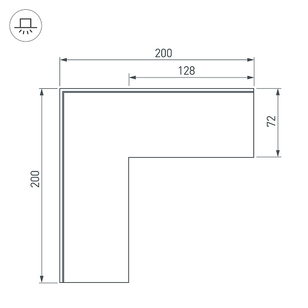 Угол SL-LINIA55-FANTOM внешний (Arlight, Металл) Lednikoff