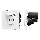 Механизм розетки с USB зарядкой SCT-TENDO-MUAC-PL-WH (230V, 16A) (Arlight, Белый) Lednikoff