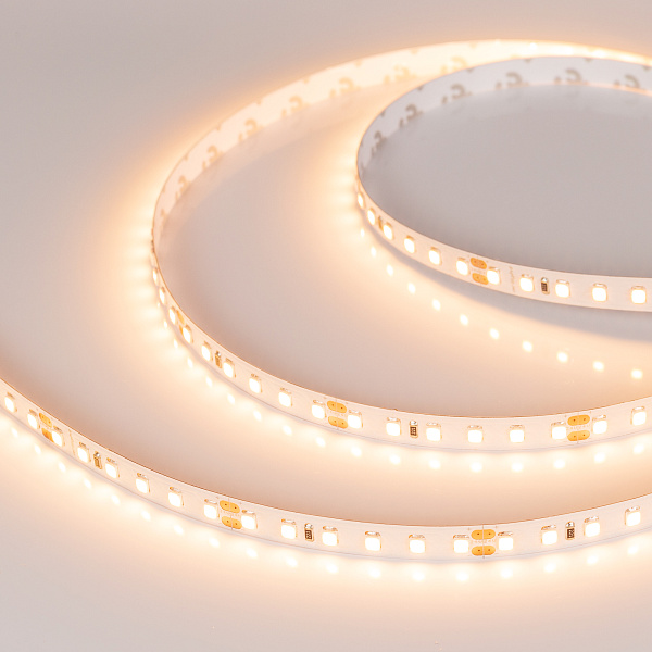 Светодиодная лента RT-A120-8mm 24V Warm2700 CRI98 (9.6 W/m, IP20, 2835, 5m) (Arlight, 9.6 Вт/м, IP20) Lednikoff