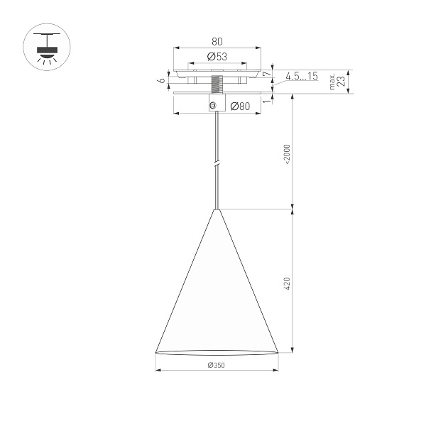 Светильник SP-MAKOTO-R350-14W Warm3000 (WH, 36 deg, 230V, TRIAC) (Arlight, IP20 Металл, 3 года) Lednikoff