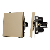 Механизм выключателя одноклавишный проходной SWT-TENDO-MKP1-SFPL-GD (230V, 10A) (Arlight, Матовый песочный)