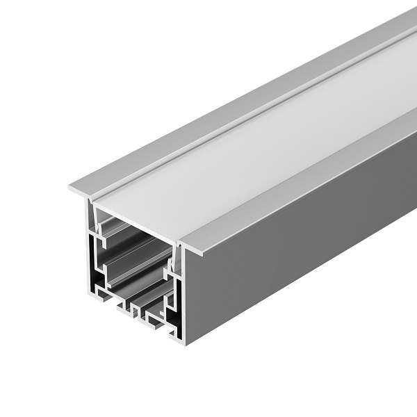 Профиль с экраном S2-LINIA55-F-2500 ANOD+OPAL (Arlight, Алюминий) Lednikoff