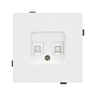 Механизм компьютерной розетки двойной SCT-TENDO-MPC2-SFPL-WH (RJ-45, CAT6) (Arlight, Матовый белый) Lednikoff