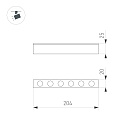 Светильник MAG-DOTS-25-L200-6W Warm3000 (BK, 30 deg, 24V) (Arlight, IP20 Металл, 5 лет)