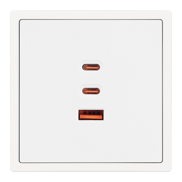 ARL NOBE USB Розетка тип А+С+С софт-тач белый кварц SCT-MUACC-SFPL-FC-WH (65W, QC3) (Arlight, -) Lednikoff