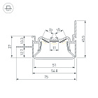 Профиль FOLED-50-WALL-2000 (Arlight, Алюминий) Lednikoff