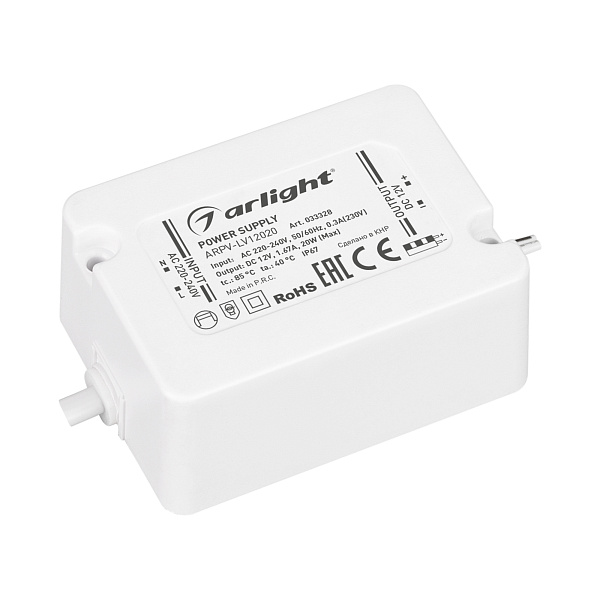 Блок питания ARPV-LV12020 (12V, 1.67A, 20W) (Arlight, IP67 Пластик, 3 года) Lednikoff