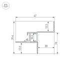 Профиль СEIL-S12-SHADOW-20-SIDE-3000 ANOD BLACK (Arlight, Алюминий) Lednikoff