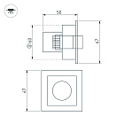 Светильник MS-ORIENT-BUILT-TURN-TC-S67x67-3W Warm3000 (BK-BK, 30 deg, 230V) (Arlight, IP20 Металл, 5 лет) Lednikoff