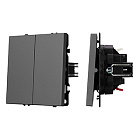 ARL NOBE Выключатель звонковый 2 кл софт-тач серый базальт SWT-MKR2-SFPL-GR (250V, 10A) (Arlight, -) Lednikoff