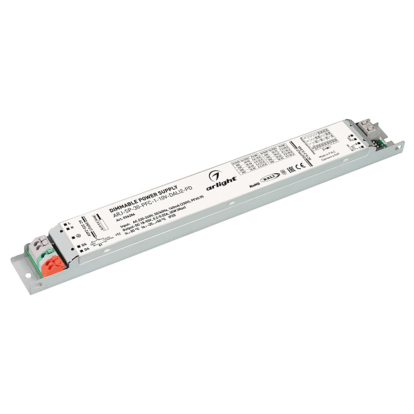 Блок питания ARJ-SP-30-PFC-1-10V-DALI2-PD (30W, 18-90V, 0.2-0.55A) (Arlight, IP20 Металл, 5 лет) Lednikoff