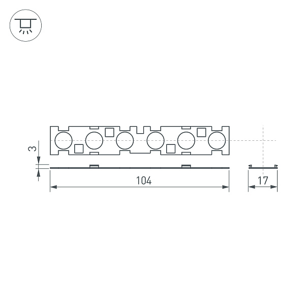 Экран линзованный SL-LINE-W20-55deg-540 (Arlight, Пластик) Lednikoff