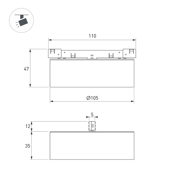 Светильник MAG-MICROCOSM-RONDO-R105-10W Warm3000 (BK, 90 deg, 24V) (Arlight, IP20 Металл, 5 лет)