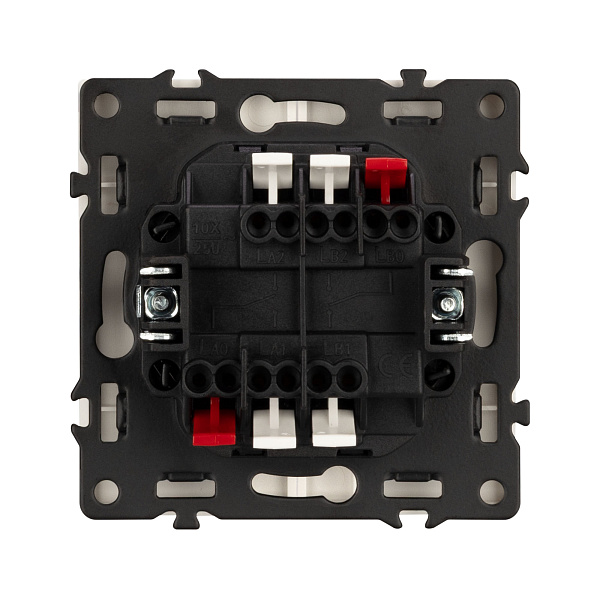 Механизм выключателя двухклавишный проходной SWT-NOBE-MKP2-SFPL-WH (230V, 10A) (Arlight, Белый кварц) Lednikoff